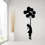Banksy Girl With Balloons Wall Decal - Bansky Street Art Graffiti Air Ballon