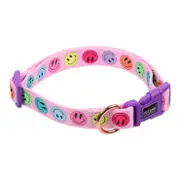 Eco-Pup Dog Outdoor Walking Collar Smiley Pattern Pet Dress Up