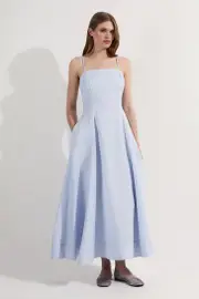 Tall Linen Woven Maxi Prom Dress