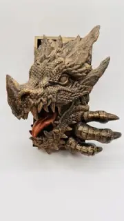 dragon statue figurine sculpture art 3D desk shelf tabletop decor Free Standing