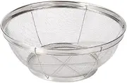 Fine Mesh Strainer Bowl, Stainless Steel Kitchen Colander for Pasta, Rice, Fruit, Metal Net Baskets with Resting Base - Strain, Drain, Rinse (Silvery, 24.8 * 14.3 * 9.7CM)