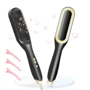 Hair Straightener Brush-Ionic Hair Brush Straightener for Women with 5 Temp S...