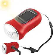 Weqizuerqi Solar Flashlight - LED Hand Cranked Flashlight | with Strap Bright Weatherproof Waterproof Solar Torch Lamp for Outdoor Survival Boating Tent Lighting