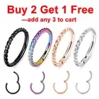 1Pc Hinged Segment Ring Hoop Nose Septum Clicker Helix Tragus Cartilage Earring