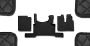 Black Eco Leather 3 Layers Floor Mats for RHD MAN TGX 2021+ No ADR Floor Brake