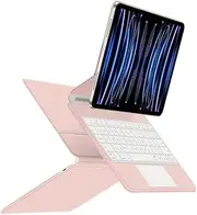 Jarttarn Magnetic Floating Wireless Keyboard Case Compatible with iPad Air 13 Inch 2024 (Model Number: A2903, A2904), Rechargeable Bluetooth Keyboard with Multi-Touch Trackpad (Pink)