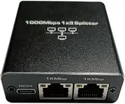 Fahgaer Gigabit Ethernet Splitter 1 to 3 Rj45 Splitter LAN Extension Adapter 1000Mbps 4 Port 1 to 3 RJ45 LAN Networking Adapter