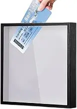 Travel Memories Box | Elegant Wood Frame Travel Tickets Box - Clear Collection Display, Adventure Archive Box For Postcards, Concert, Movie, & Airline Tickets