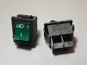 KCD4-201N Green Illuminated 4 Pin DPST Rocker Switch 15A 250V 2PCS