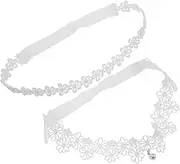 [ANDRESLAD] 2pcs Bride Lace Leg Belt Wedding Garters for Women Elastic Leg Band Bridal Costume Accessories Stretchy Garters for Wedding and Bridal Party