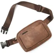 GGP Brown Adjustable Waterproof Pu Leather Waist Bag Stylish Crossbody Belt Bag For Men & Women