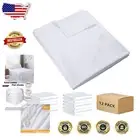 Soft & Durable Twin Bed Sheets - 300 Thread Count, White Microfiber - 12 Pack