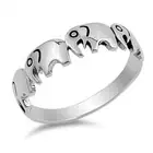 Small Elephant Herd Ring New .925 Sterling Silver Simple Band Sizes 4-10