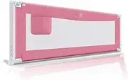 Baby Playpen Safety Guardrail Beds Guard Vertical Lifting with Ventilated Mesh for Cot Bed Easy to Assemble Compact Baby Protection Pink Toy (Size : 180 cm) (Pink 180 cm)