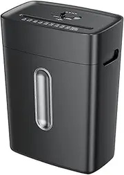 Shredders for Home Office 6-Sheet Cross Cut Shredder Shreds Paper/Credit Card/Staple/Clip Jam Proof Paper Shredder P-4 Security Level (Color : Black, Size : 32x19.5x41.6CM)