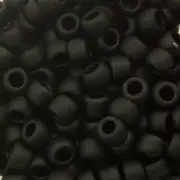 8/0 TOHO ROUND Opaque Frosted Jet Seed Bead (8g)