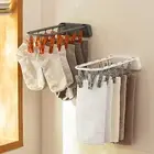 Clothes Drying Rack Wall-mounted Storage Wardrobe Non-slip Socks Hanger