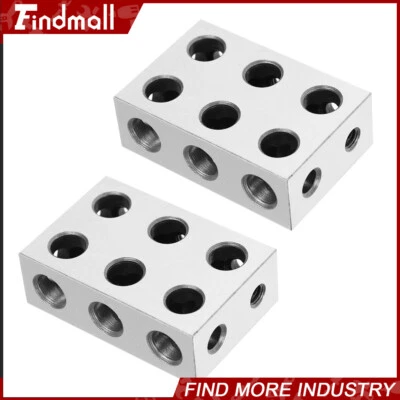 Findmall Matched Pairs Ultra Precision 1-2-3 123 Block Set 11 Holes 0.0002"