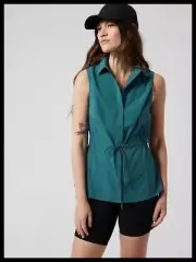 Athleta NWT Women's Levitate Poplin Tank Size XLarge Color Borealis Green
