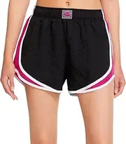 [Nike] Women's Tempo Pace Running Shorts 2.0, Textured Black/Pink/White, Medium