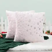 Soft Silver Snowflakes Christmas Decorations Pillow Covers Throw Pillow Case Home Decor