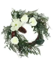 National Tree Company 26in Mixed Greens And Flowers Christmas Wreath