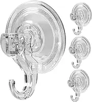 4pcs Nail- Suction Cup Storage Hook Large Stainless Towel Suction Hooks Heavy Duty Cups Mounted for Cup Hook Hangers Secure White Hooks Showers Bathroom Transparent
