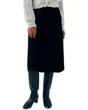 Faherty Stretch Silk-Blend Velvet Ina Slip Skirt