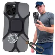 Black Fits Smartphones Up to 6.8"- Retractable Phone Tether, Phone 2AM Black