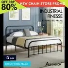 ALFORDSON Metal Bed Frame Double Size Mattress Base Industrial Platform Black