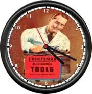 Retro Vintage Craftsman Mechanics Tools Garage Man Cave Sign Wall Clock