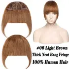 Tight Thin Air Bangs/Fringe Top Hairpiece Clip In Remy Human Hair Extensions AU