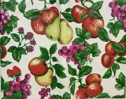 Peva Vinyl Tablecloth 52"x52" Square (4 people) BRIGHT FRUITS PRINT # 2 (14), BH