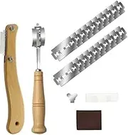 Bread Lame Dough Scoring Slashing Tools Baking Sourdough Bread Knife Razor Cutter Bread Lame Slashing Tool, 2Pcs Wooden Handle Bread Slashing Tool Dough Scoring Tools with 20 Pieces Replaceable Blades