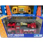 【易保仿真合金車】👑CITY RUNNER👑消防雲梯車