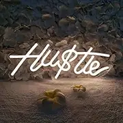 Sign Lamp Light Up Your Room with A Cool Hustle Neon Sign USB Powered LED Wall Decor Multipurpose 37cmх15cm