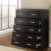 6 Chest of Drawers Andes Walnut Storage Furniture Bedroom Organizer Modern Design