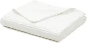 YnM Cotton Waffle Weave Duvet Cover for Weighted Blankets with 16 Strings (Coconut White, 60''x80'')