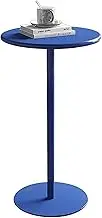 High Top Table, Height Blue Metal Iron Round Bar Table, Counter Height Dining Table with Large Metal Base, Easy to Assemble Small Side End Tables for Events or Home Use(40x50cm)