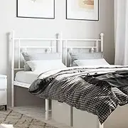 Bed Headboard, Beds Head Frame Metal Headboard White 137 cm Double