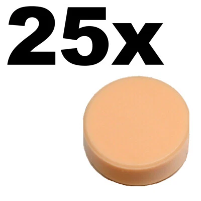 NEW LEGO - TILES - Round - 1 x 1 - Nougat Light x 25 - smooth flat tiled 1x1