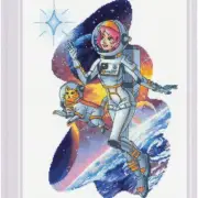 Starry Night Cross Stitch Kit - Create Your Own Celestial Masterpiece with 18 Co