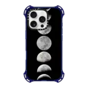 iPhone 16 Pro Bounce Case MagSafe Compatible Moon phases. Black and white case