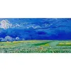 Van Gogh, Wheatfield under Thunderclouds, 1890, Canvas Print, 15" x 30" + Border