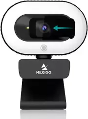 NexiGo StreamCam N930E with Software, 1080P Webcam Ring Light and...