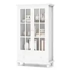 139cm H Bookcase Cabinet Display Bookshelf Cabinet w/ Tempered Glass Doors