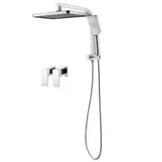 WELS 12" Rectangle/Square Shower Head Set Handheld Heads Gooseneck Wall Arm With Taps