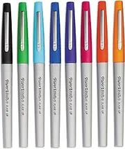 Flair Porous-Point Pens, Ultra Fine Point, 0.3 mm, White Barrel, Assorted Ink Colors, Pack Of 8 Pens
