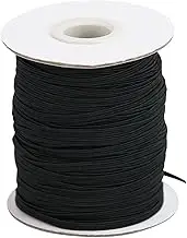Flat Elastic Band for Sewing, 1/8 inch 50 Yards High Elasticity Black Elastic Cord Elastic Rope Knit Elastic Spool for Sewing DIY Crafts(Black, 1/8 Inch * 50 Yard)