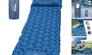 Sleeping Pad - Ultralight Inflatable Sleeping Mat with Built-in Foot Blue